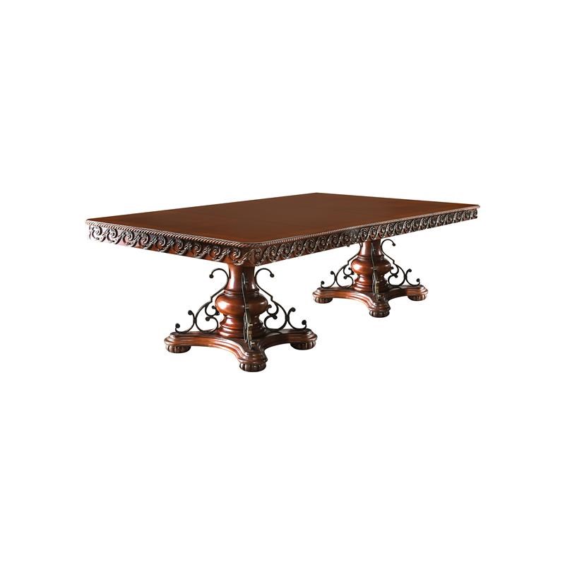Wood Dining Table Set In Brown Cherry, Baxenburg Dining Table