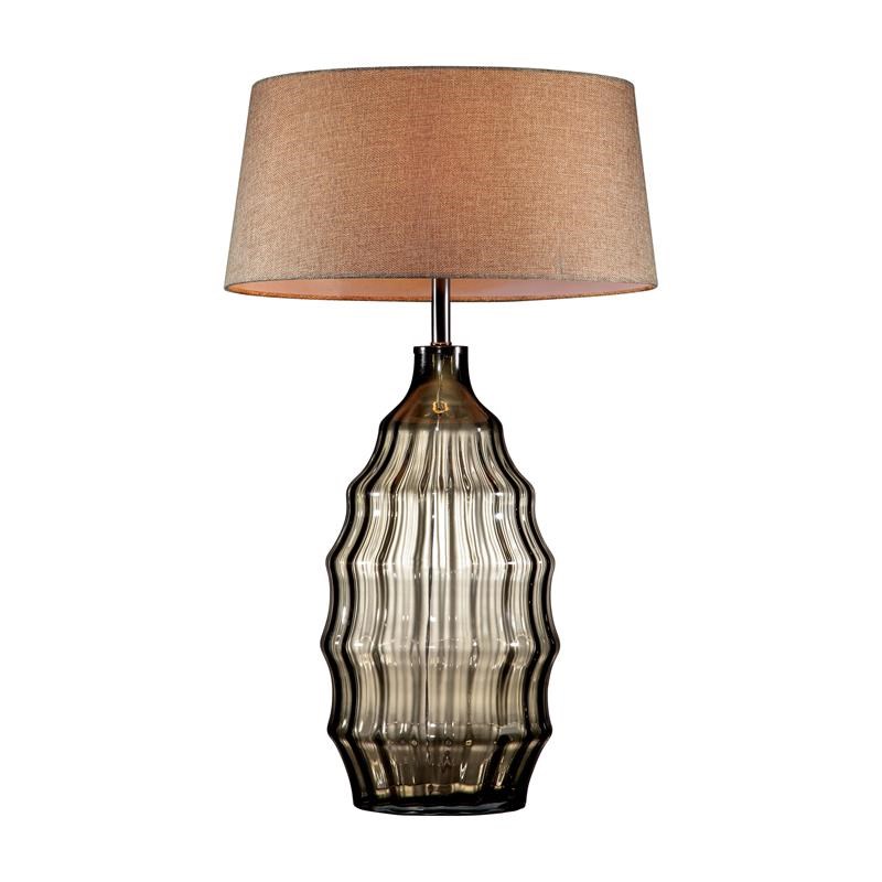Furniture of America Bellevue Contemporary Hand Blown Glass Table Lamp in Olive