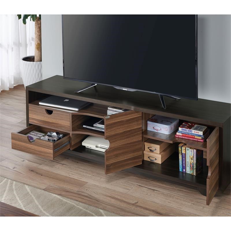 Furniture of America Evo Contemporary Wood 2-Drawer TV Stand in Brown Wenge