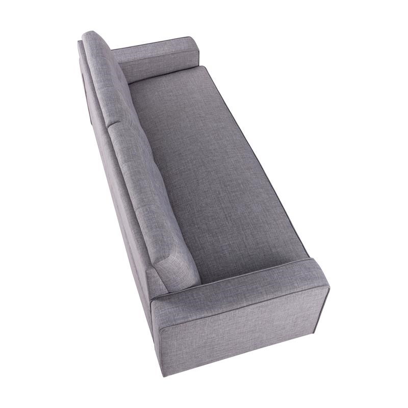 Furniture of America Megumi Modern Fabric Sofa in Gray with Solid Wood Legs