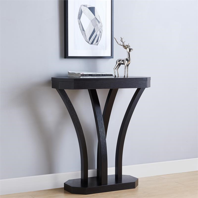 Furniture of America Cinque Wood Curved Console Table in Espresso