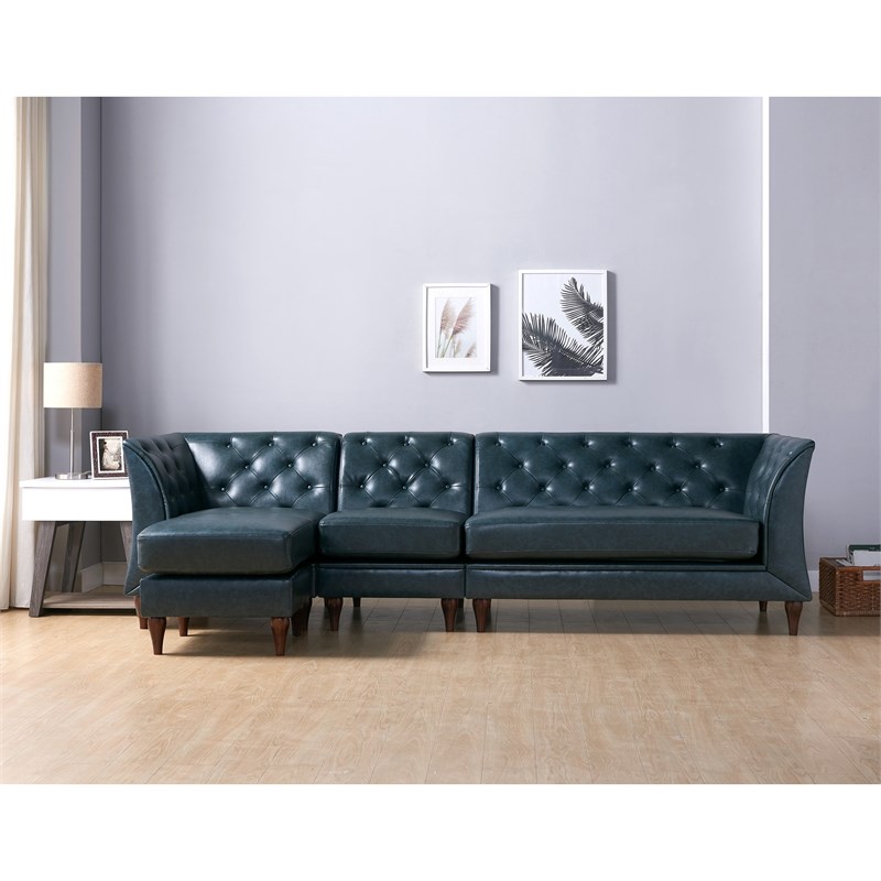 Furniture Of America Trielle Faux, Modular Sectional Sofa Faux Leather