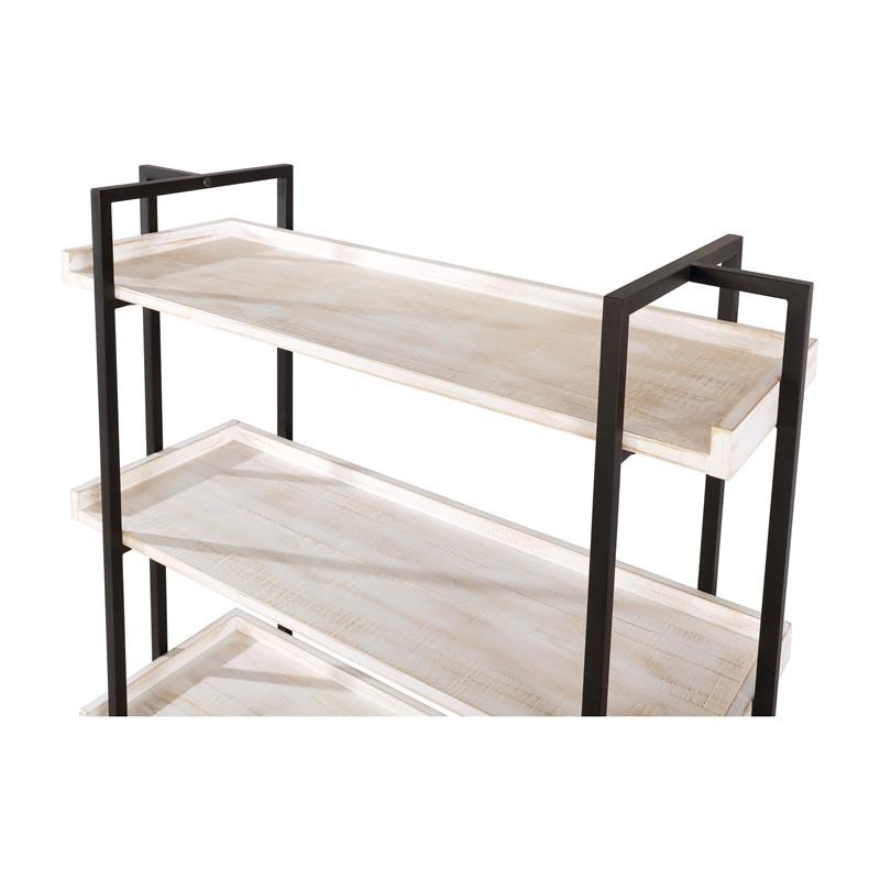Furniture of America Lackomb Contemporary Wood 5-Tier Bookcase in Antique White