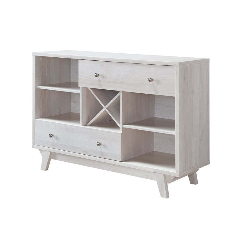 Furniture of America Tannery Mid-Century Wood Buffet in White Oak
