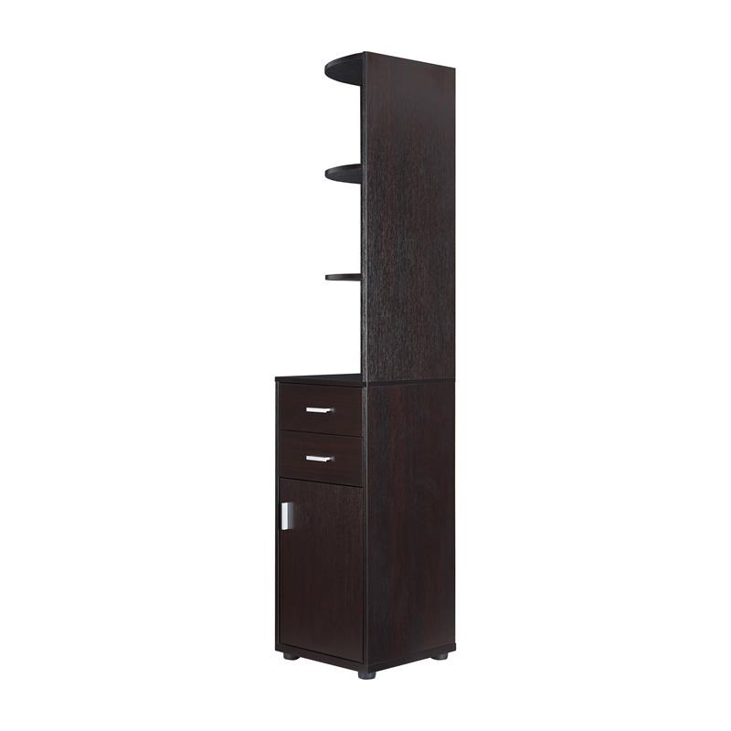 Furniture of America Ingol Contemporary Wood Corner Bookcase in Cappuccino