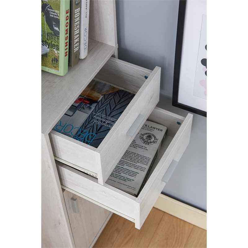Furniture of America Ingol Contemporary Wood Corner Bookcase in White