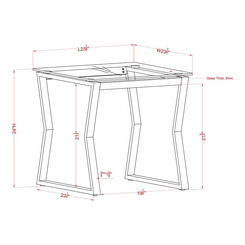 Furniture of America Syann Contemporary Glass Top End Table in Chrome