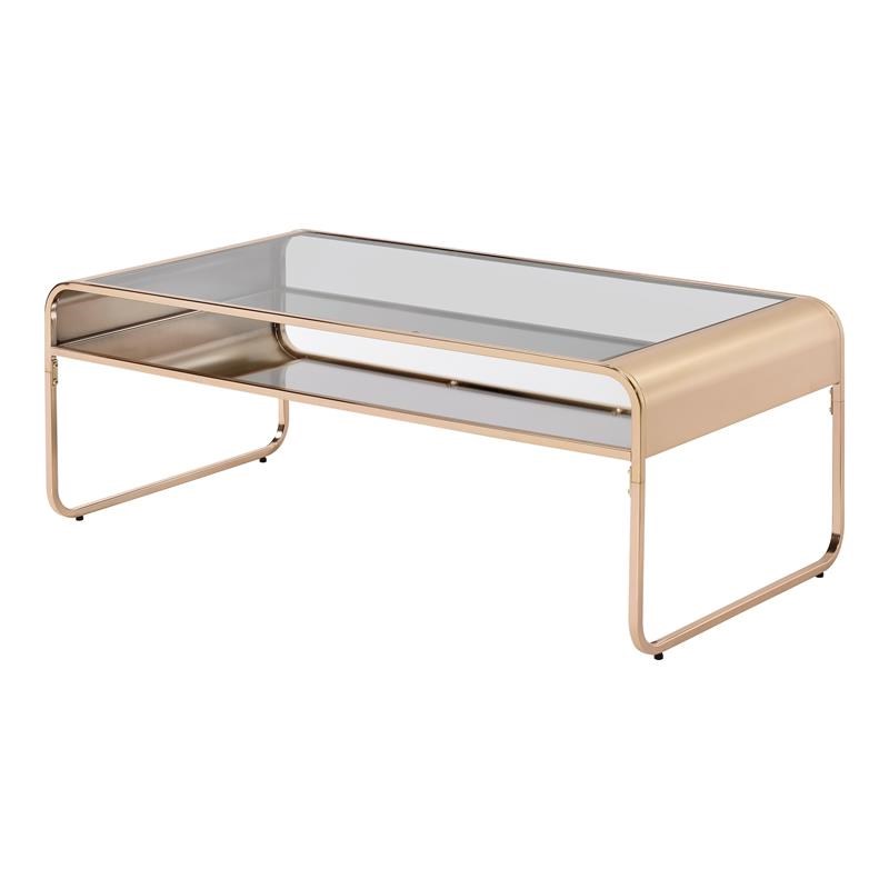 Furniture of America Mexller Contemporary Metal 3-Piece Coffee Table Set in Gold