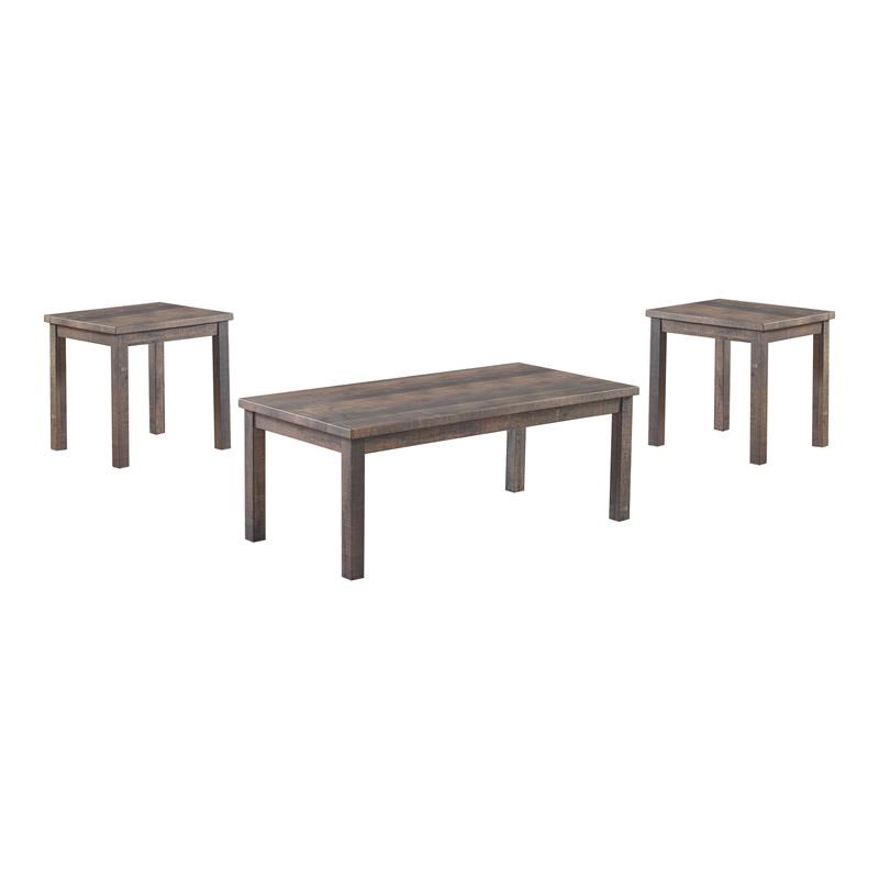 Furniture of America Engraf Wood 3-Piece Coffee Table Set in Rustic Natural Tone