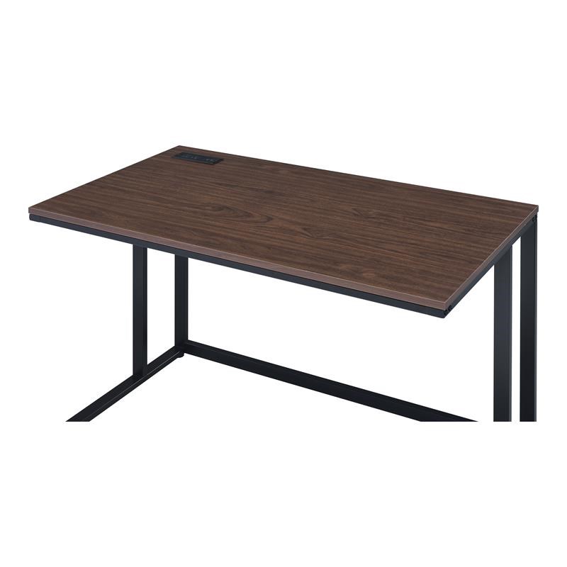 Furniture of America Nillaine Wood Writing Desk with USB in Black