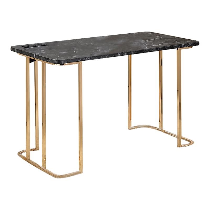 Furniture of America Trentin Contemporary Metal Writing Desk with USB in Black