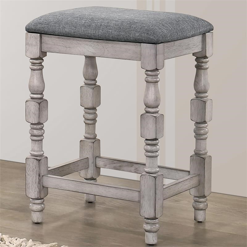 Furniture of America Weighton Wood Counter Height Stool in White (Set of 2)