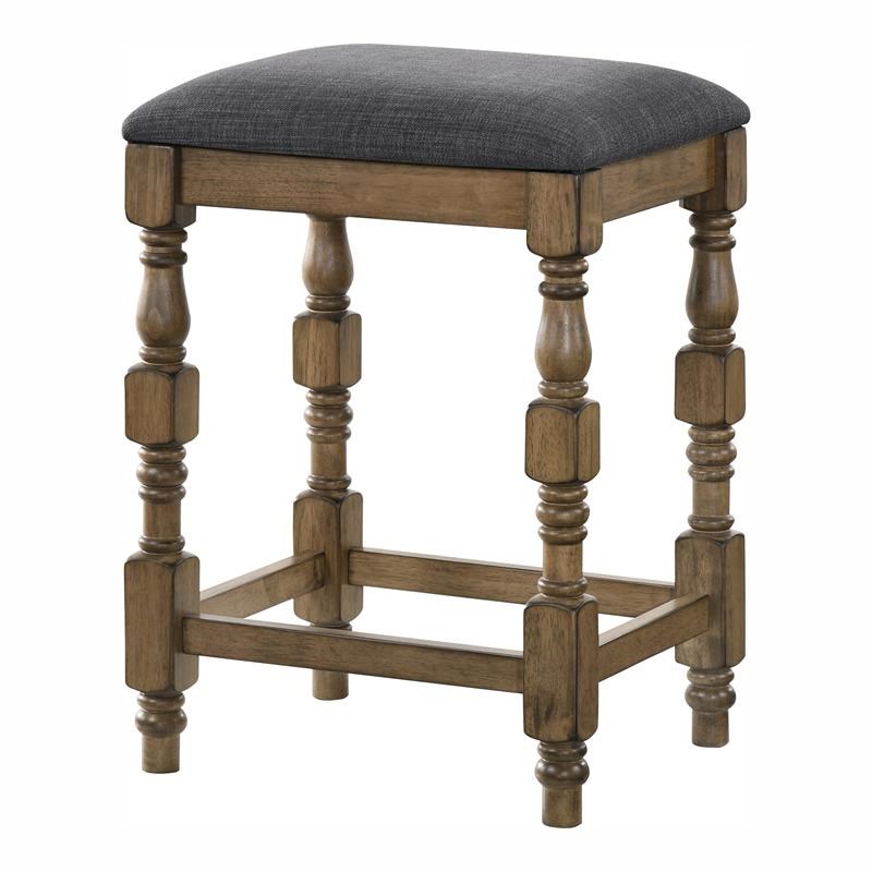 Furniture of America Weighton Wood Counter Height Stool in Oak (Set of 2)