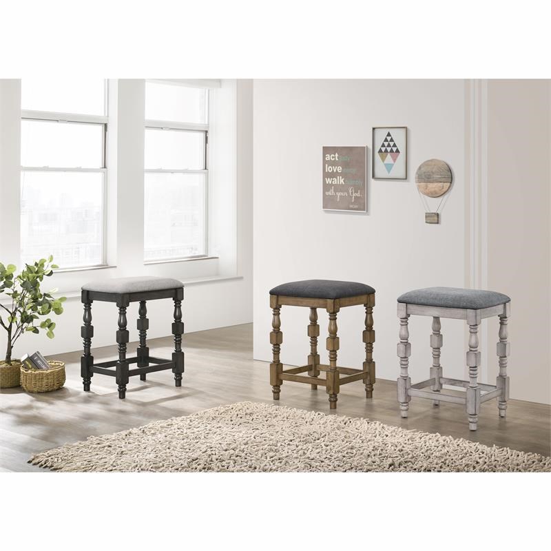Furniture of America Weighton Wood Counter Height Stool in Gray (Set of 2)