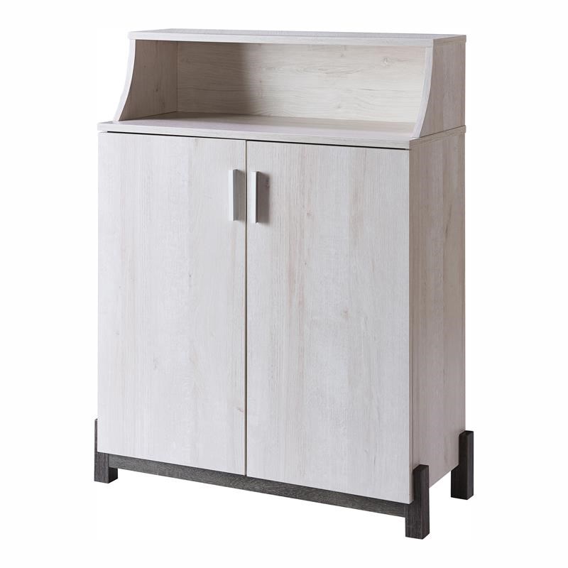Furniture of America Snarpin Transitional Wood 5-Shelf Shoe Cabinet in White Oak