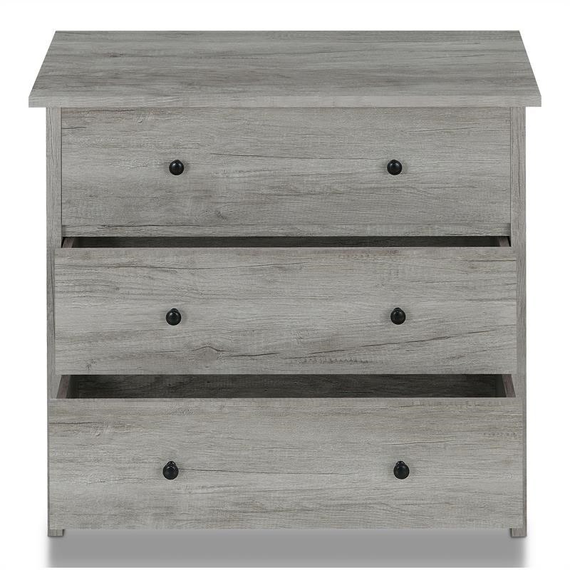 Furniture of America Zillett Transitional Wood 3-Drawer Chest in Gray Oak