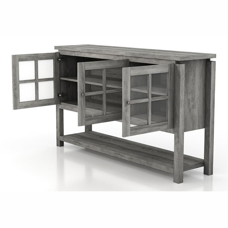 Furniture of America Tellun Contemporary Wood Multi-Storage Buffet in Gray Oak