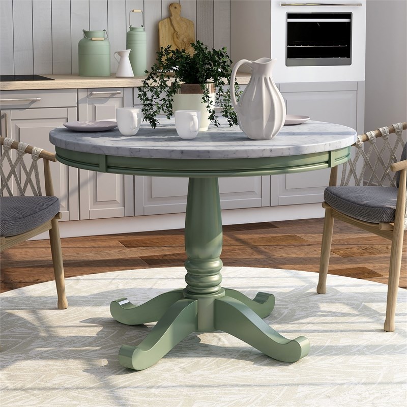 furniture of america tummel 42inch wood dining table in olive green