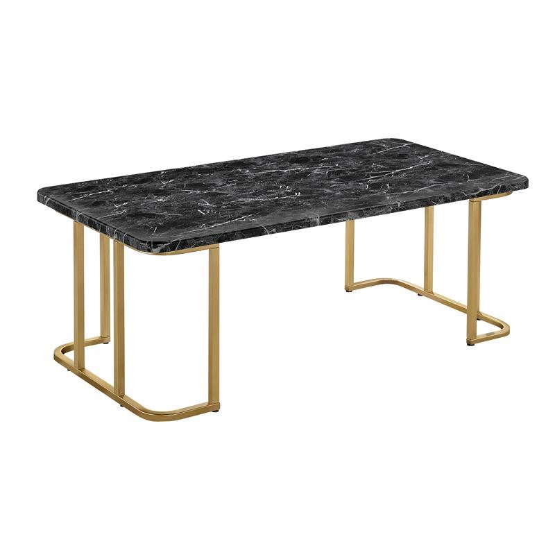 Furniture of America Clotten Metal 2-Piece Coffee Table Set in Gold and Black