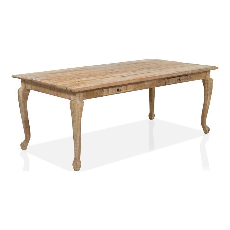 Furniture of America Druze Wood 4-Drawer Large Dining Table in Natural