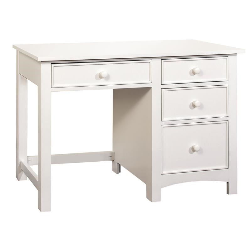Furniture of America Dimanche Wood 2-Piece Desk and Hutch Set in White