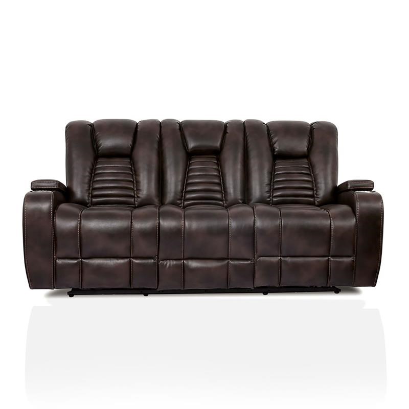 Faux Leather Reclining Sofa, Dark Brown Leather Reclining Couch