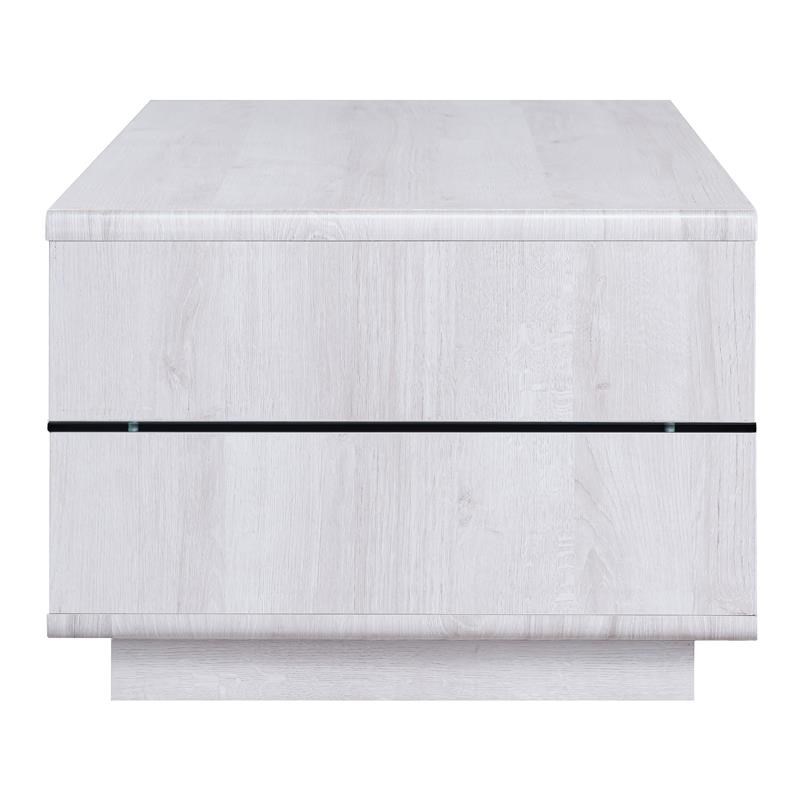 Furniture of America Celma Wood 2-Shelf Coffee Table in White Oak