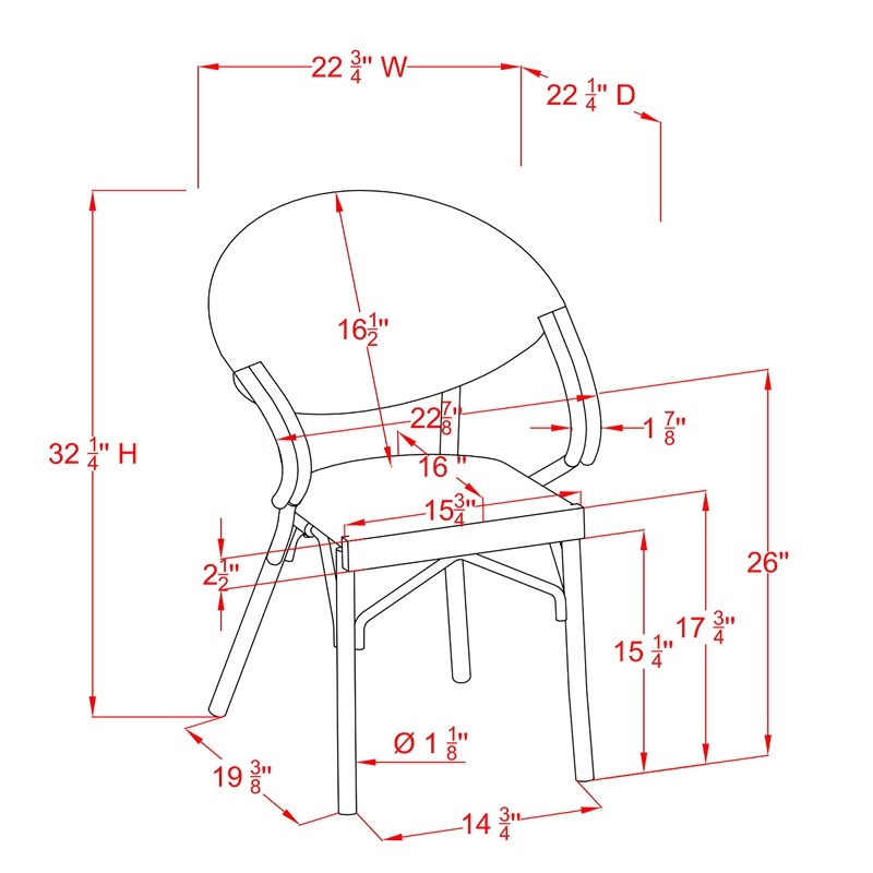 Furniture of America Borda Aluminum Patio Arm Chair in Brown (Set of 2)