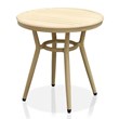 Furniture of America Devey Aluminum Round Patio Side Table in Natural Tone