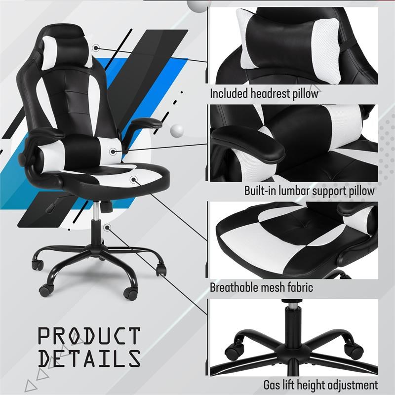 Furniture of America Tilah Modern Metal 2-Piece Desk and Chair Set in Black