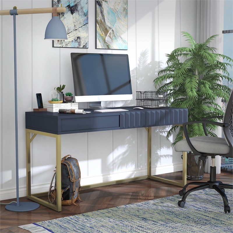 Furniture of America Giffore Contemporary Wood Lift-top Writing Desk in Blue