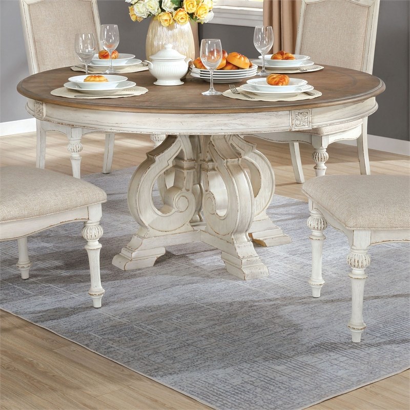 7 piece round dining set farmhouse