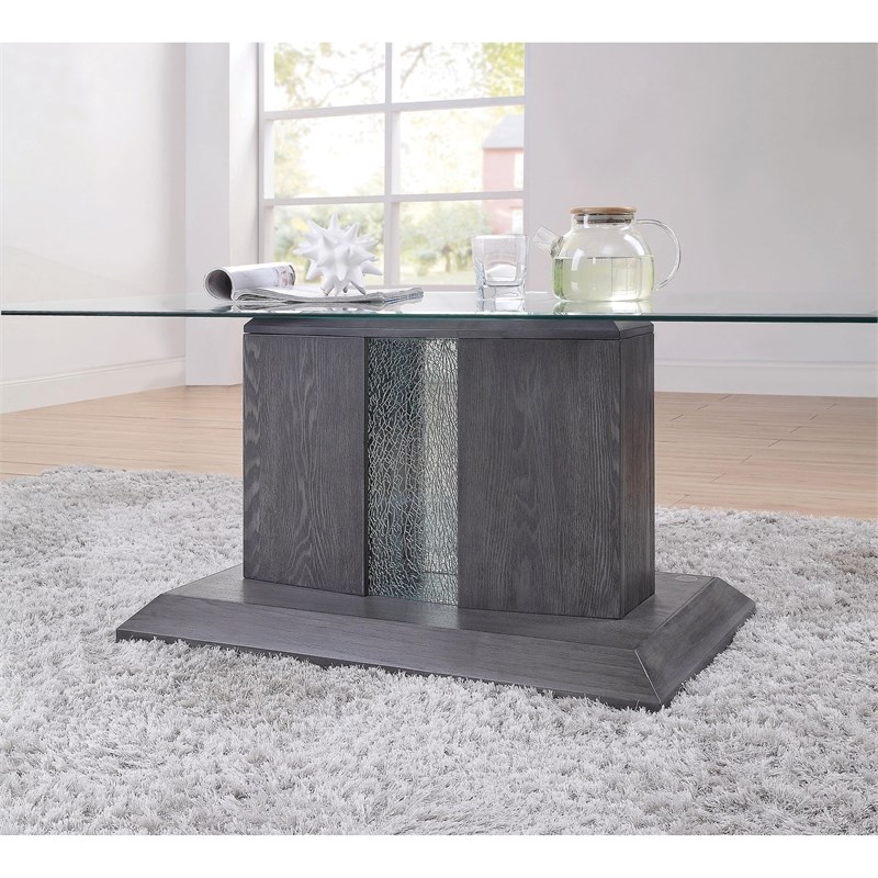 Furniture of America Syracuse Contemporary Wood 3-Piece Coffee Table Set in Gray