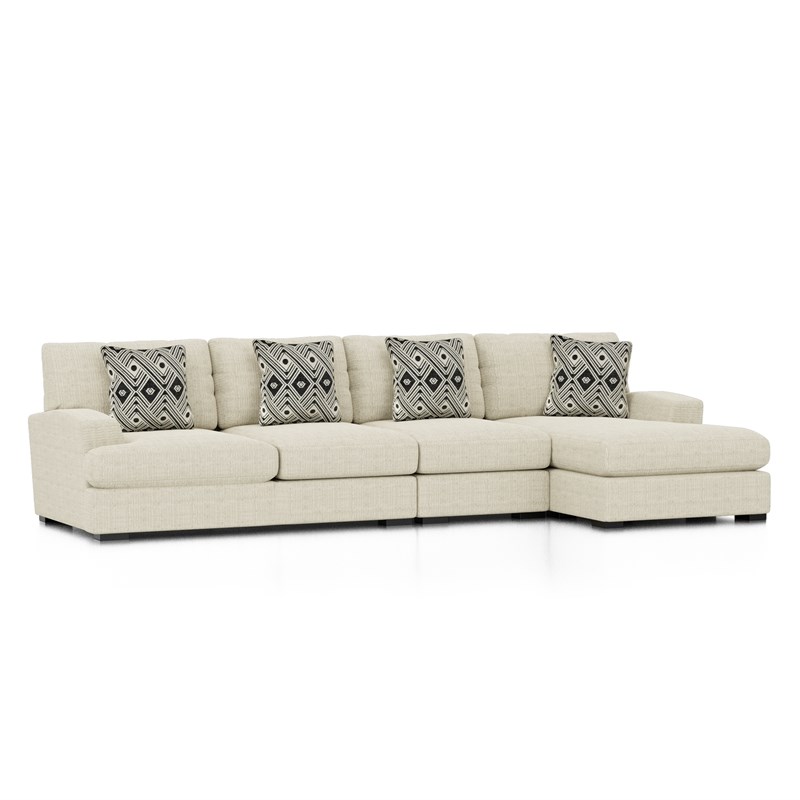 Furniture of America Turnstein Chenille Right-hand Facing Sectional in Beige