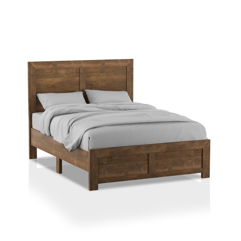 FOA Emerie Rustic 3-Piece Walnut Wood Bedroom Set - Queen + Nightstand + Chest