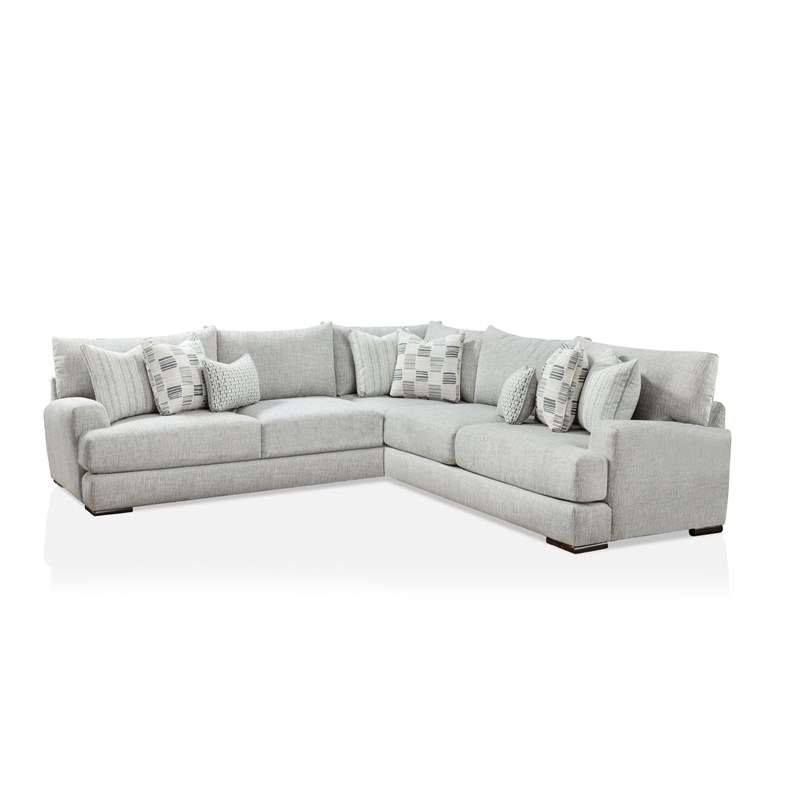 Furniture of America Alaska Transitional Fabric Sectional in Gray