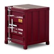 Furniture of America Sprewell Novelty Metal Sliding Door End Table in Red