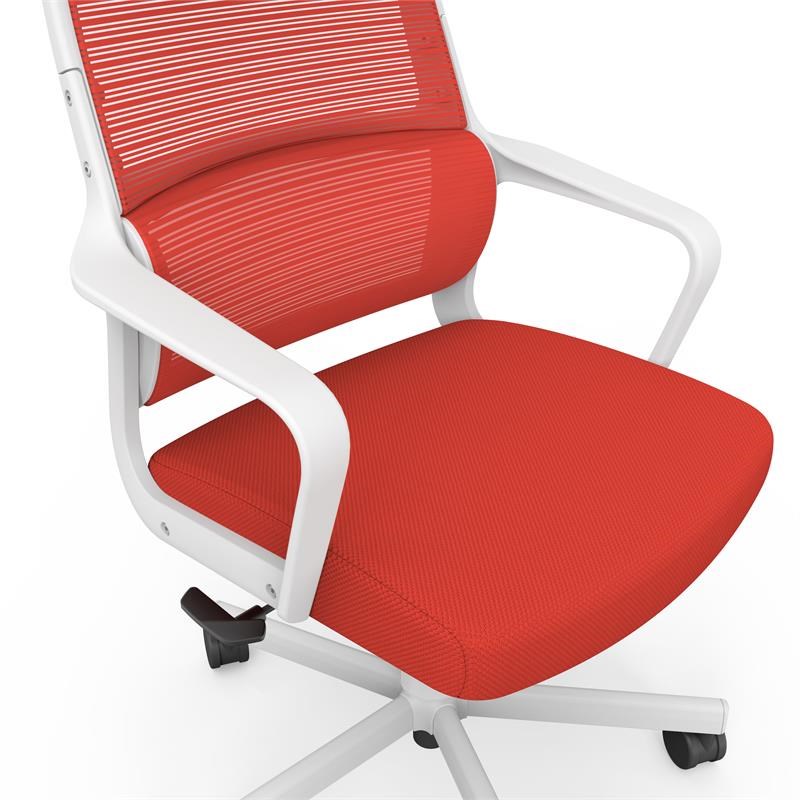 Furniture of America Tilah Metal and Mesh Adjustable Office Chair in Red
