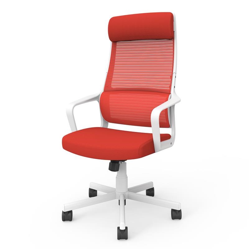 Furniture of America Tilah Metal and Mesh Adjustable Office Chair in Red