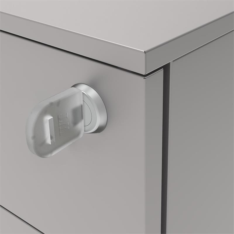Furniture of America Citie Modern Metal 3-Drawer Filling Cabinet in Silver