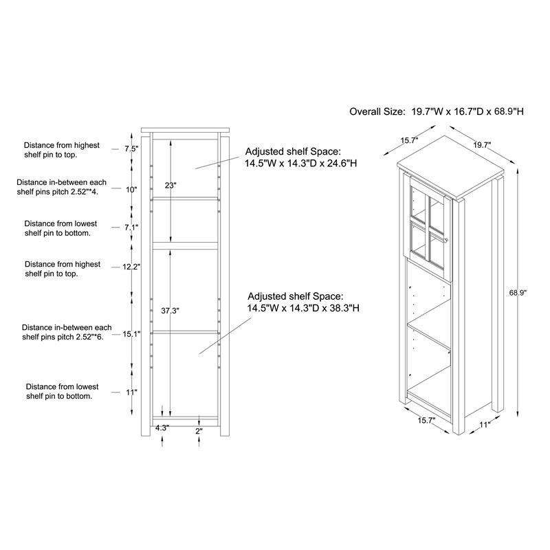 Furniture of America Tellun Wood Wine Bar 2piece Set in Black