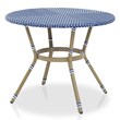 Furniture of America Hamner French Aluminum Patio Round Dining Table in Blue