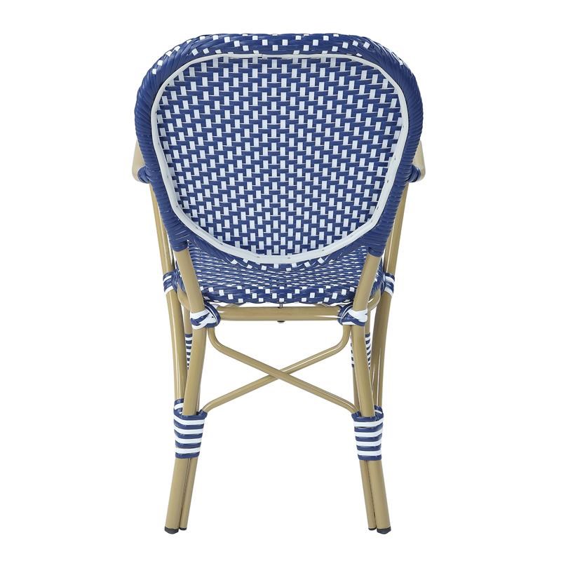 Furniture of America Hamner French Aluminum Patio Armchair in Blue (Set of 2)