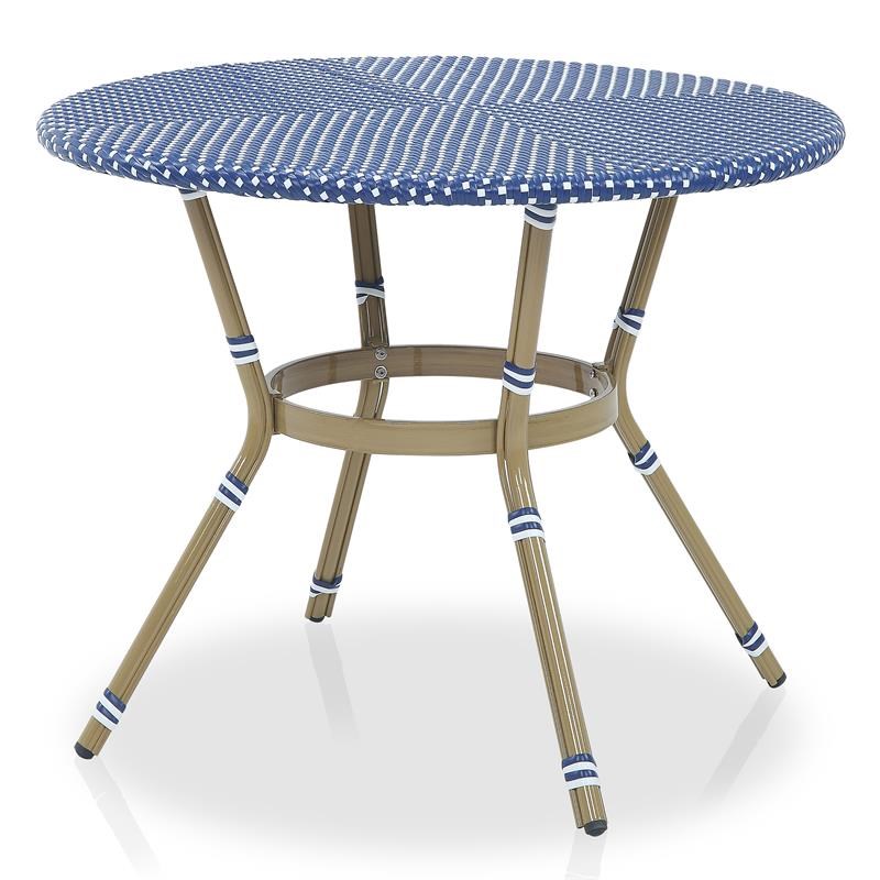 Furniture of America Hamner French Aluminum 5-Piece Patio Dining Set in Blue