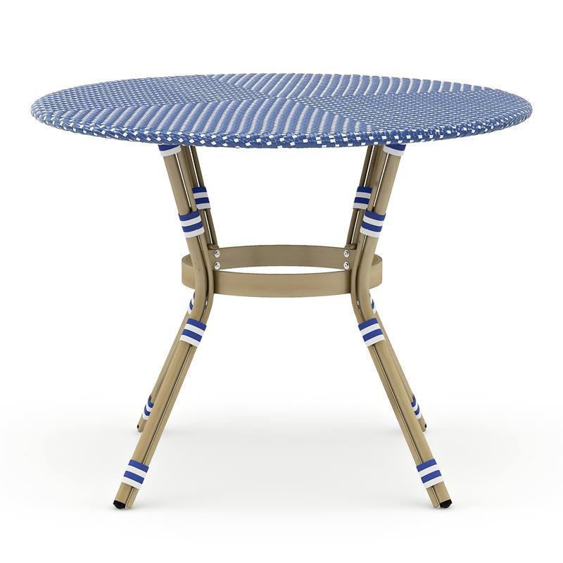 Furniture of America Hamner French Aluminum 5-Piece Patio Dining Set in Blue