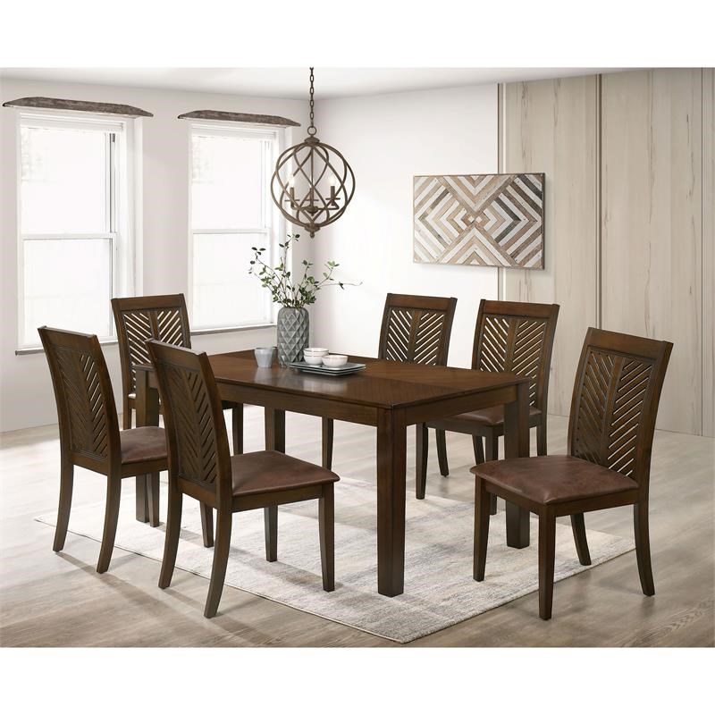 Furniture of America Ganfer Wood Padded Dining Chair in Walnut (Set of 2)