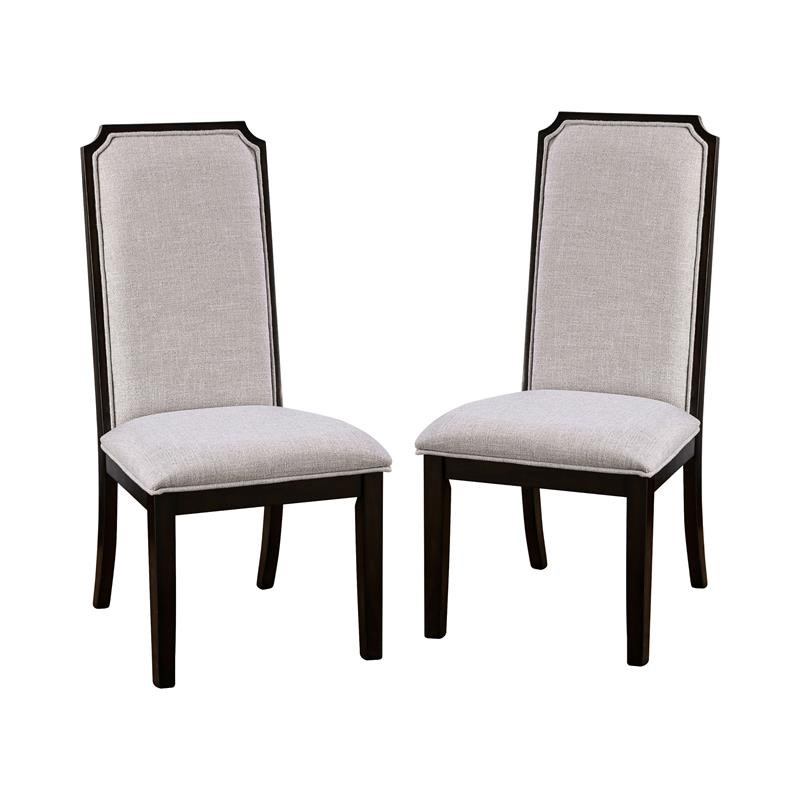 Furniture of America Hashman Fabric Padded Dining Chair in Gray (Set of 2)