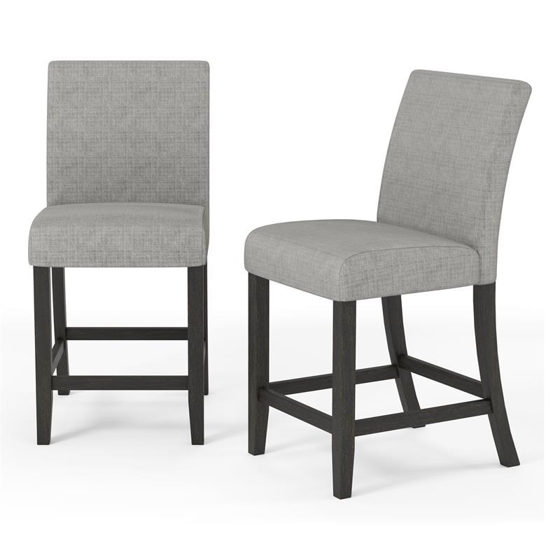 Furniture of America Iceland Fabric Upholstered Counter Chair in Gray (Set of 2)