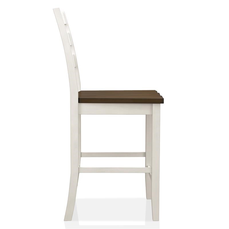Furniture of America Elda Wood Counter Dining Chair in Sea White (Set of 2)