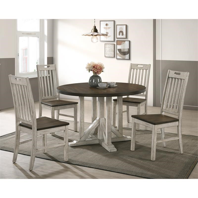 Furniture of America Kadda Wood Dining Chair in Antique White (Set of 2)